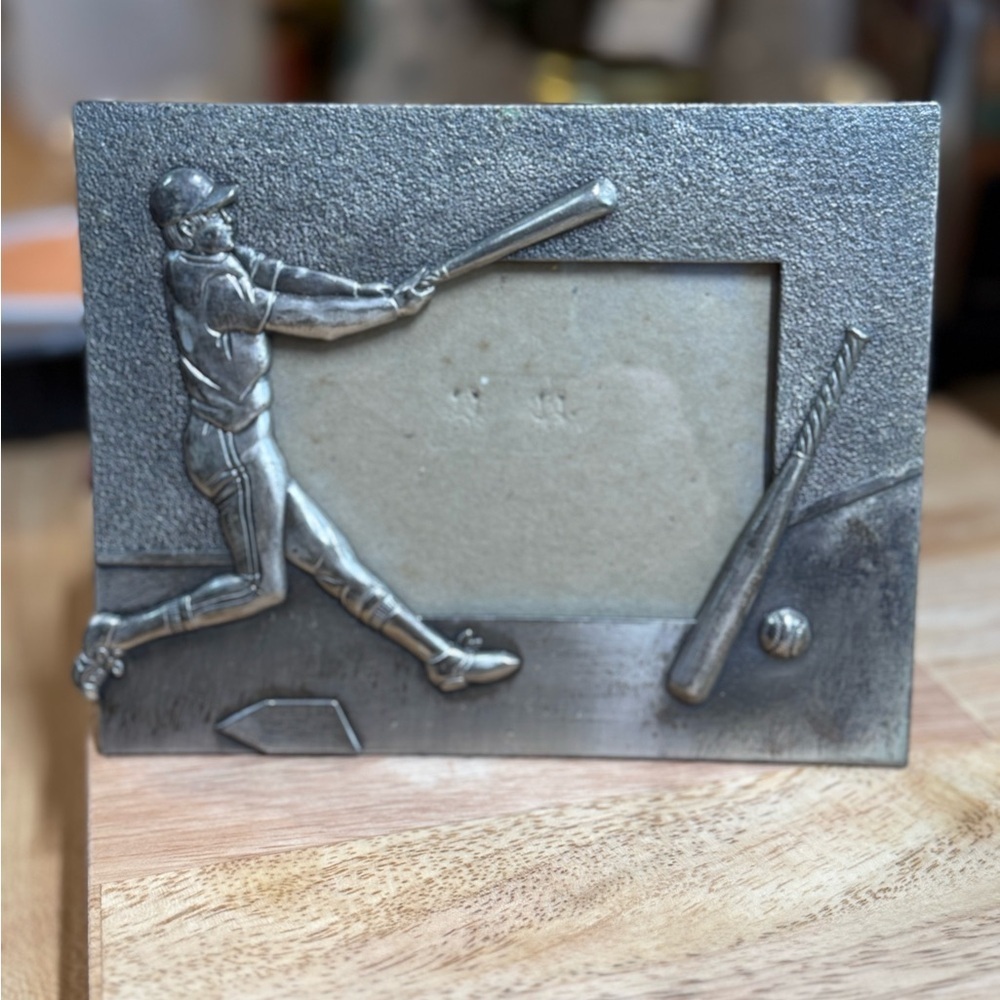 Silver Baseball-Themed Photo Frame